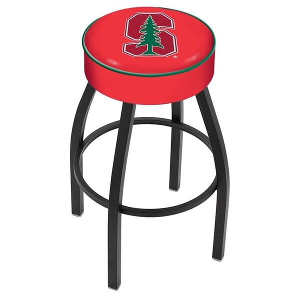 Holland Bar Stool Co 30" 4" Stanford Cushion Seat, Blk Wrinkle Base Swivel Bar Stool - L8B130STNFRD