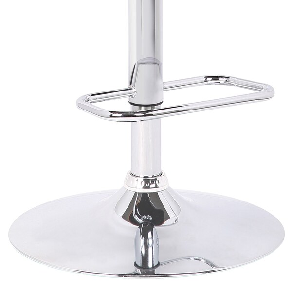 Armen Living London Gray Faux Leather Adjustable Height Swivel Walnut Wood and Chrome Bar Stool - LCLOSWBAGRWA