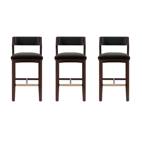 Manhattan Comfort Patricia Barstool in Black - Set of 3 - 3-BS026-BK