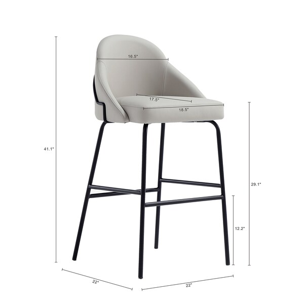 Manhattan Comfort Gracie Barstool in Stone and Black - BS022-BST