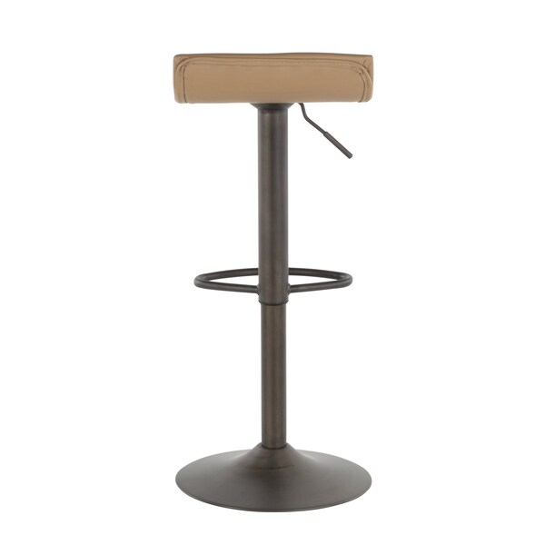 Lumisource Ale Barstool in Antique Metal and Camel Faux Leather, PK 2 - BS-ALE AN+CAM2