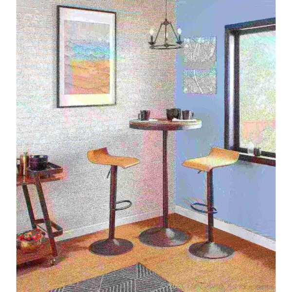 Lumisource Ale Barstool in Antique Metal and Camel Faux Leather, PK 2 - BS-ALE AN+CAM2