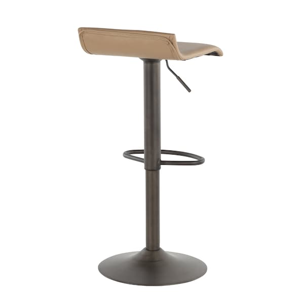 Lumisource Ale Barstool in Antique Metal and Camel Faux Leather, PK 2 - BS-ALE AN+CAM2