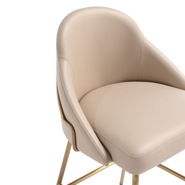 Manhattan Comfort Gracie Barstool in Tan and Gold - Set of 3 - 3-BS022-GTN