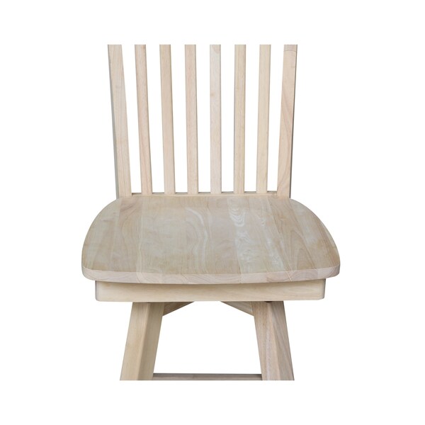International Concepts Mission Bar Height Stool, with Swivel, 30" Seat Height, Unfinished - S-263SW