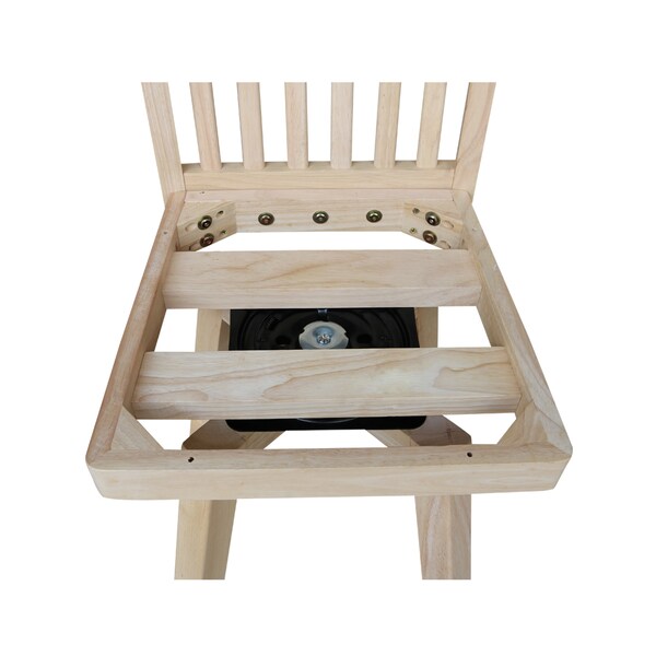 International Concepts Mission Bar Height Stool, with Swivel, 30" Seat Height, Unfinished - S-263SW