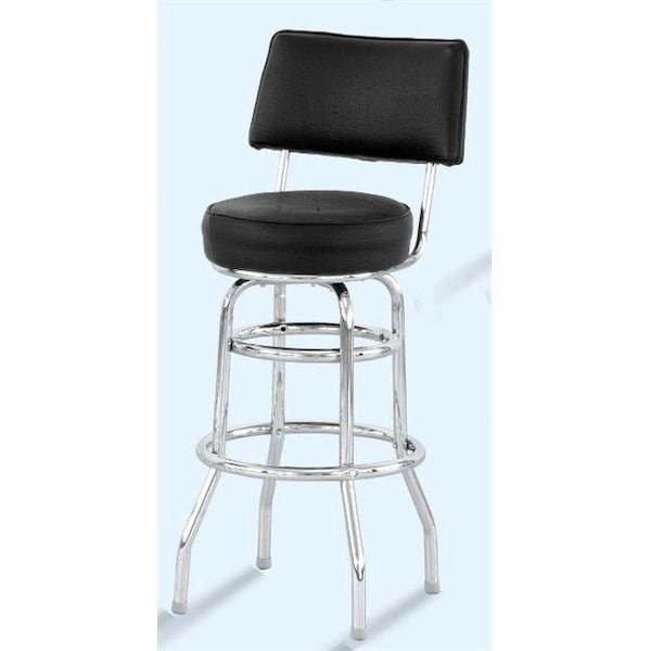 Alston Quality Alston Quality 4210-30-BLK Padded Back Double Ring Bar Stool Black - 4210-30/BLK