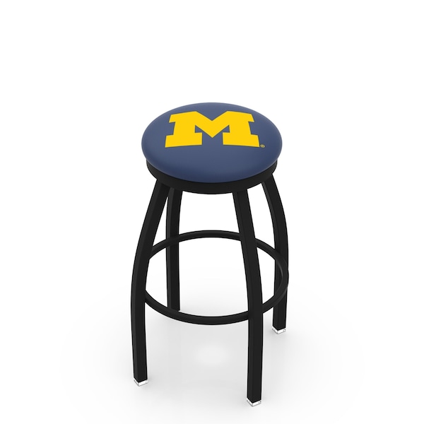 Holland Bar Stool Co 30" Blk Wrinkle Michigan Swivel Bar Stool, Accent Ring - L8B2B30MICHUN