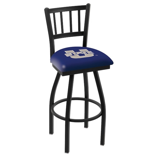 Holland Bar Stool Co 30" Blk Wrinkle Utah State Swivel Bar Stool, Jailhouse Back - L01830UTAHST