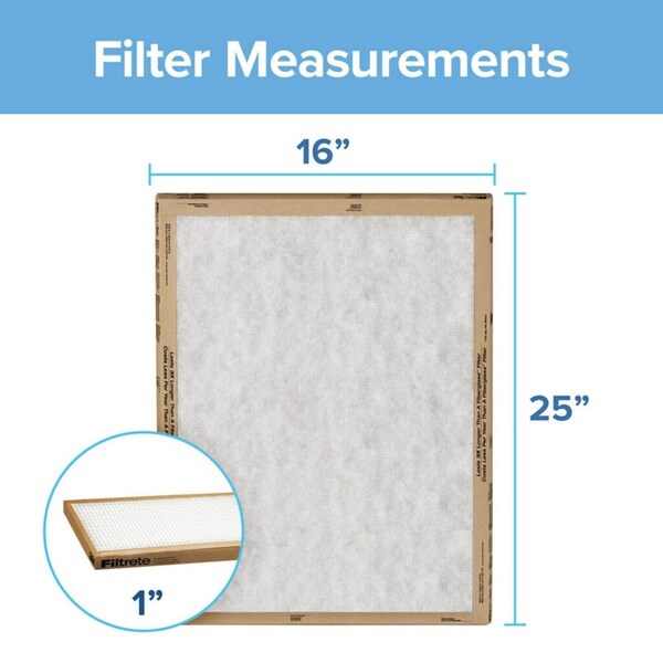 Filtrete Filtrete 16 in. W X 25 in. H X 1 in. D Synthetic 2 MERV Flat Panel Filter 2 pk - FPL01-2PK-24