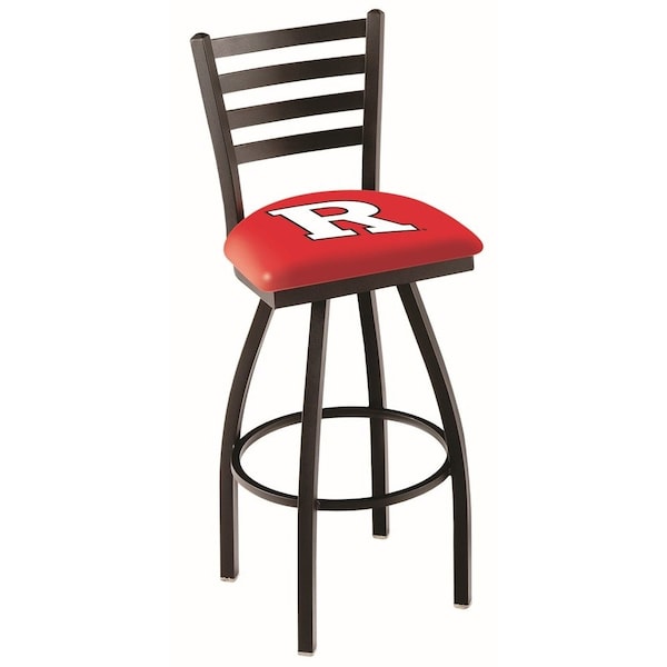 Holland Bar Stool Co 25" Blk Wrinkle Rutgers Swivel Bar Stool, Ladder Back - L01425RUTGER