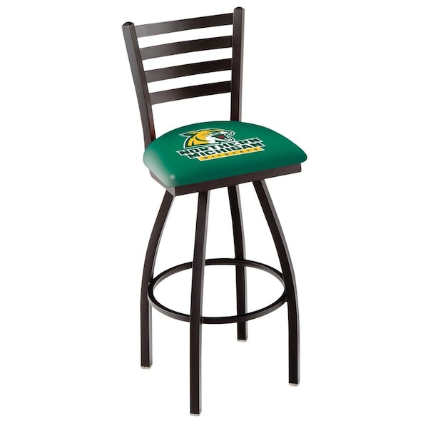 Holland Bar Stool Co 30" Blk Wrinkle Northern Michigan Swivel Bar Stool, Ladder Back - L01430NORMIC