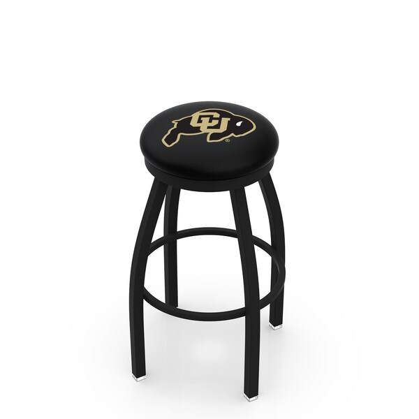 Holland Bar Stool Co 25" Blk Wrinkle Colorado Swivel Bar Stool, Accent Ring - L8B2B25COLOUN