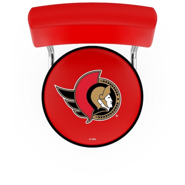Holland Bar Stool Co 25" Chrome 2-Ring Ottawa Senators Swivel Bar Stool, Back - L7C425OTTSEN