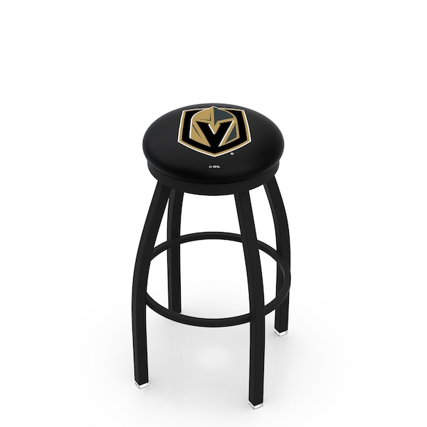 Holland Bar Stool Co 25" Blk Wrinkle Vegas Golden Knights Swivel Bar Stool, Accent Ring - L8B2B25LVGDKN
