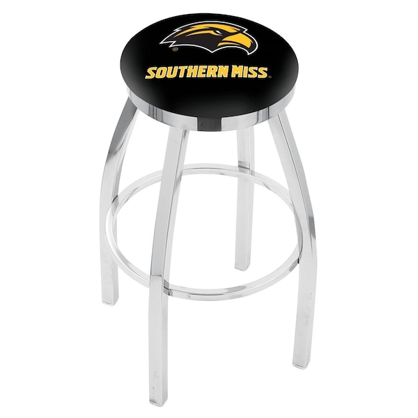 Holland Bar Stool Co 30" Chrome Southern Miss Swivel Bar Stool, Accent Ring - L8C2C30SOUMIS
