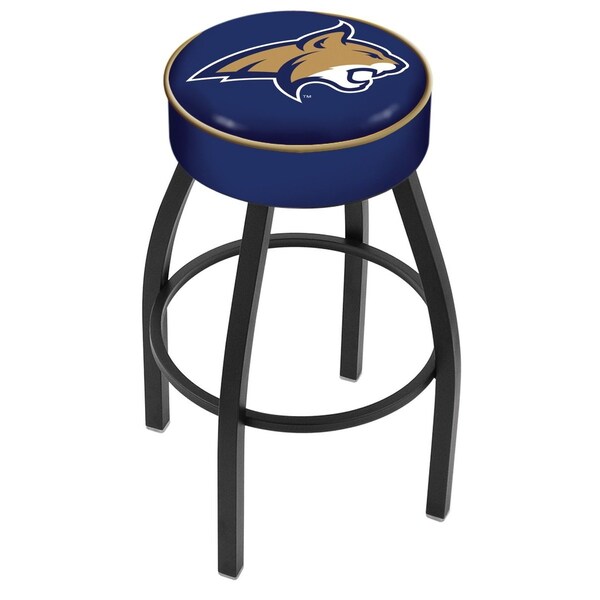 Holland Bar Stool Co 25" 4" Montana State Cushion Seat, Blk Wrinkle Base Swivel Bar Stool - L8B125MONTST
