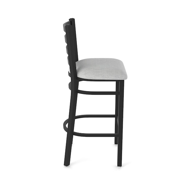 Holland Bar Stool Co 30" Stationary Bar Stool, Black Wrinkle, Graph Seat - 40030BW020