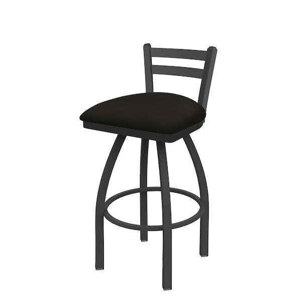 Holland Bar Stool Co 30" Low Back Swivel Bar Stool, Pewter Finish, Canter Espresso Seat - 41130PW003