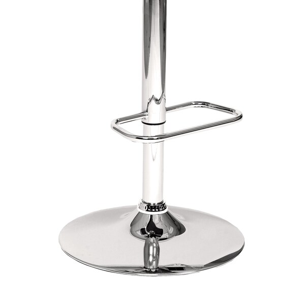Armen Living London Cream Faux Leather Adjustable Height Swivel Walnut Wood and Chrome Bar Stool - LCLOSWBACRWA