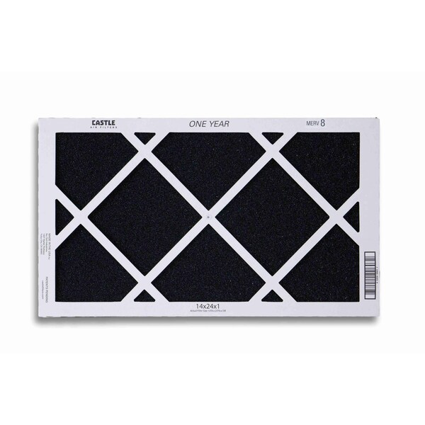 Castle Filters 14x24x1 Castle High Flow MERV 8 HVAC One-Year Air Filter - 1-1424