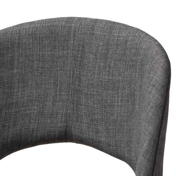Baxton Studio Melrose Dark Grey Upholstered Walnut Finished Wood Bar Stool - 144-7940