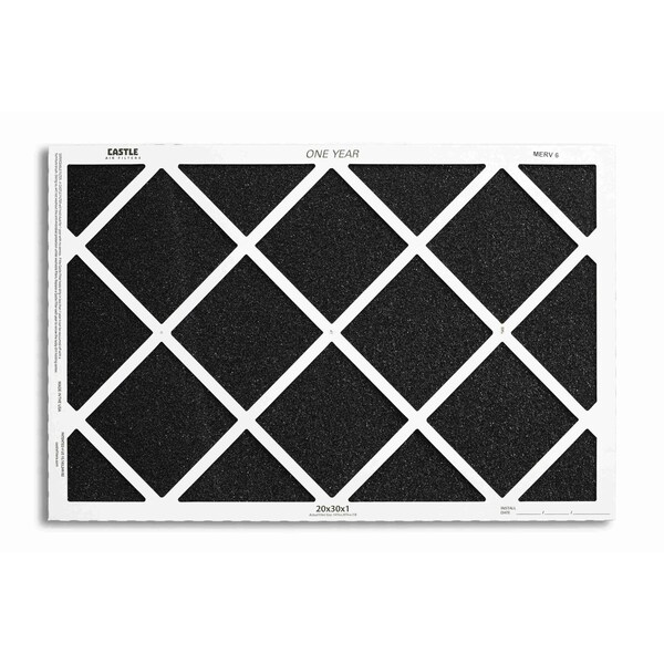 Castle Filters 20x30x1 Castle Super Flow MERV 6 HVAC One Year Air Filter - 1-2030M6