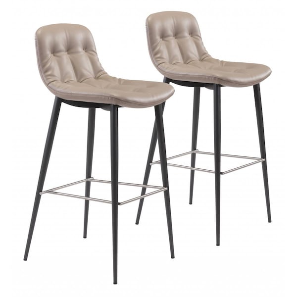Gfancy Fixtures 40.2 x 17.3 x 20.7 in. Tangiers Bar Chair Taupe - GF3657679