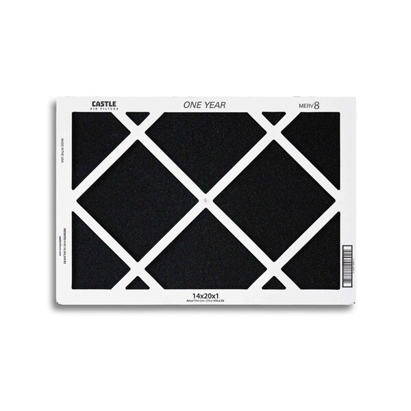 Castle Filters 14x20x1 Castle High Flow MERV 8 HVAC One-Year Air Filter - 1-1420