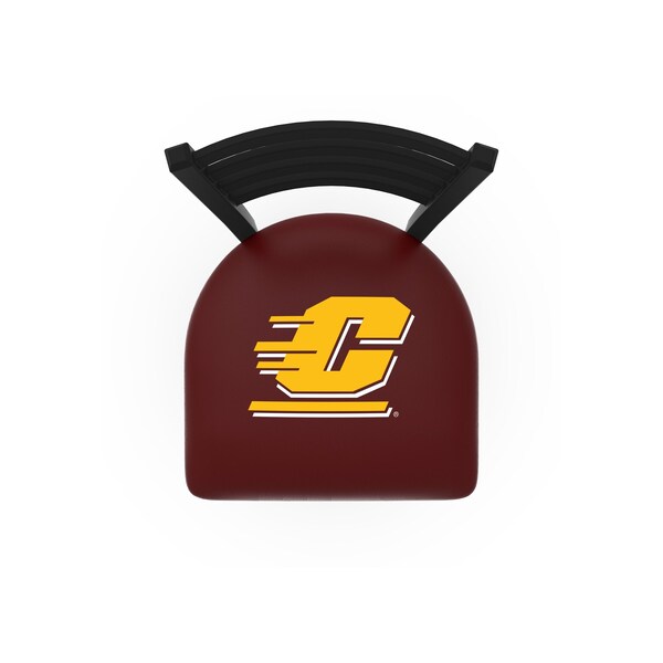 Holland Bar Stool Co 25" Blk Wrinkle Central Michigan Swivel Bar Stool, Ladder Back - L01425CENMIC