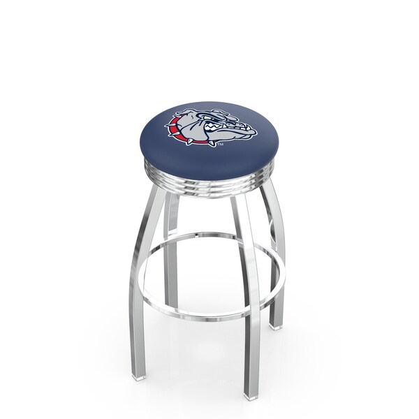 Holland Bar Stool Co 25" Chrome Gonzaga Swivel Bar Stool, Accent Ring - L8C3C25GONZGA