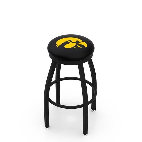 Holland Bar Stool Co 30" Blk Wrinkle Iowa Swivel Bar Stool, Accent Ring - L8B2B30IOWAUN