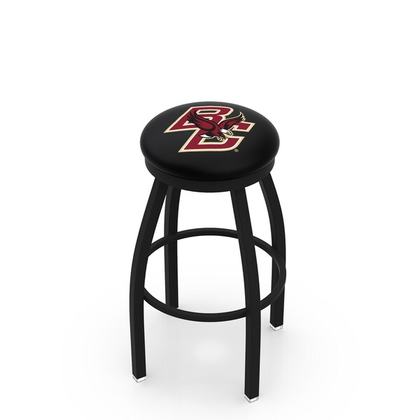 Holland Bar Stool Co 30" Blk Wrinkle Boston College Swivel Bar Stool, Accent Ring - L8B2B30BOSTNC