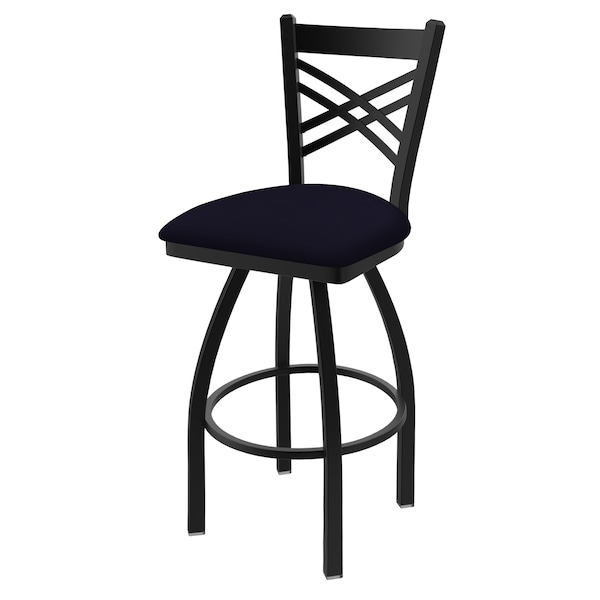Holland Bar Stool Co 30" Swivel Bar Stool, Black Wrinkle, Canter Twilight Seat - 82030BW002