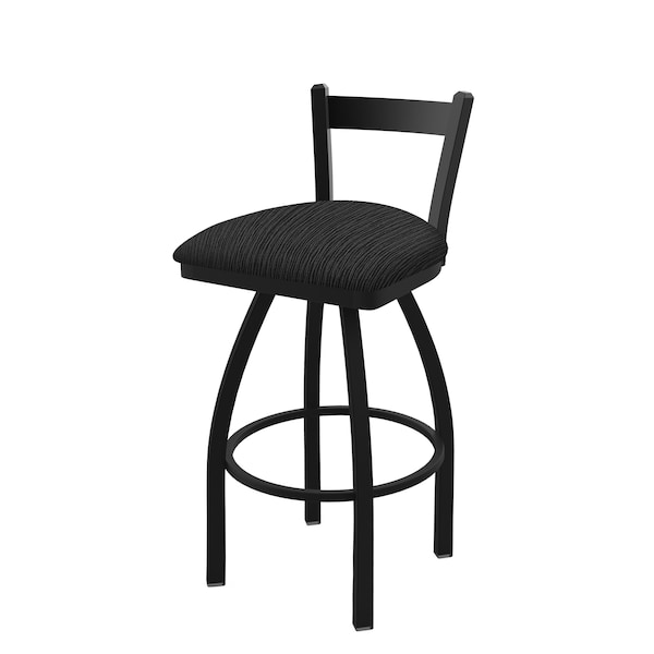 Holland Bar Stool Co 30" Low Back Swivel Bar Stool, Black Wrinkle, Graph Coal Seat - 82130BW018