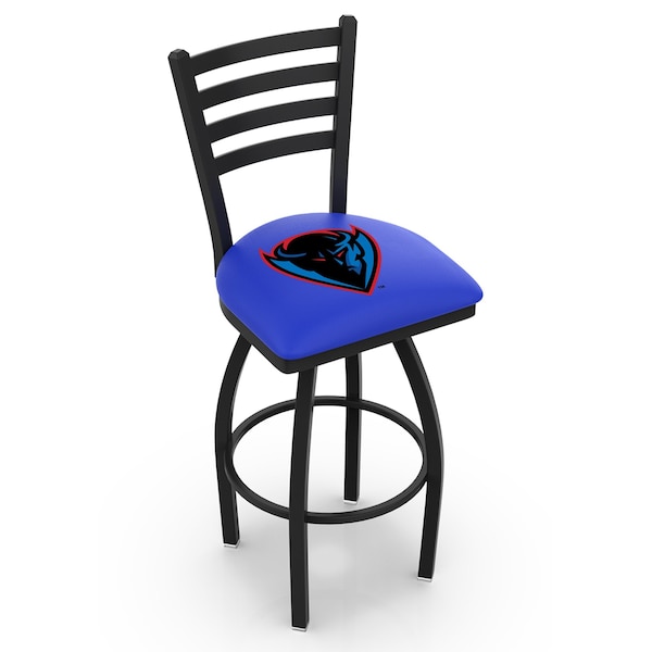 Holland Bar Stool Co 25" Blk Wrinkle DePaul Swivel Bar Stool, Ladder Back - L01425DEPAUL
