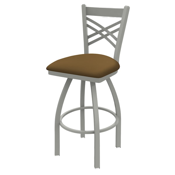 Holland Bar Stool Co 30" Swivel Bar Stool, Nickel Finish, Canter Saddle Seat - 82030AN012