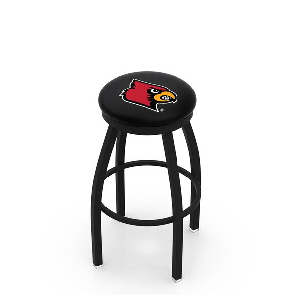 Holland Bar Stool Co 25" Blk Wrinkle Louisville Swivel Bar Stool, Accent Ring - L8B2B25LVILLE