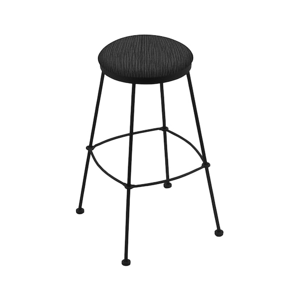 Holland Bar Stool Co 30" Stationary Bar Stool, Black Wrinkle, Graph Coal Seat - 303030BW018