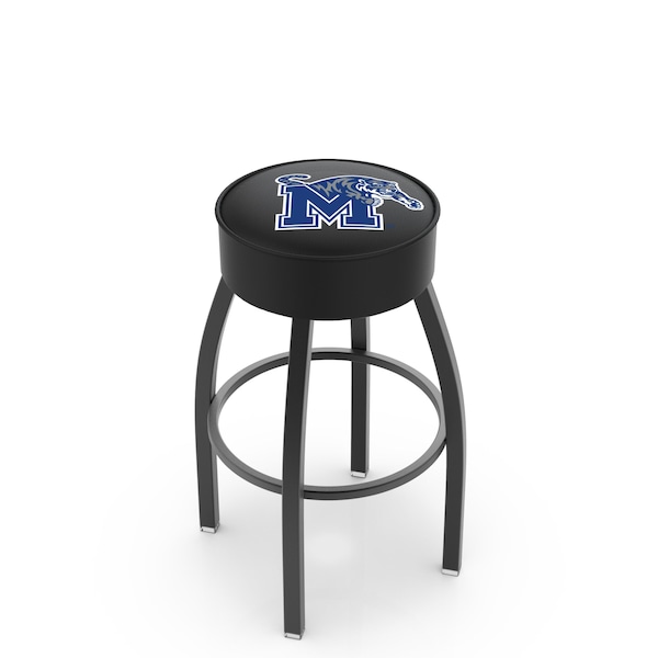 Holland Bar Stool Co 25" 4" Memphis Cushion Seat, Blk Wrinkle Base Swivel Bar Stool - L8B125MEMPHS