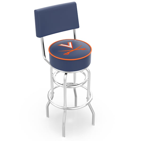 Holland Bar Stool Co 30" Chrome 2-Ring Virginia Swivel Bar Stool, Back - L7C430VRGNIA