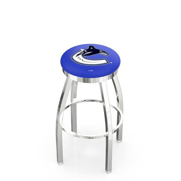 Holland Bar Stool Co 25" Chrome Vancouver Canucks Swivel Bar Stool, Accent Ring - L8C2C25VANCAN
