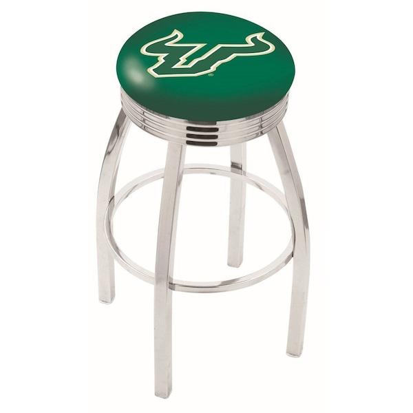 Holland Bar Stool Co 25" Chrome South Florida Swivel Bar Stool, Accent Ring - L8C3C25SOUFLA