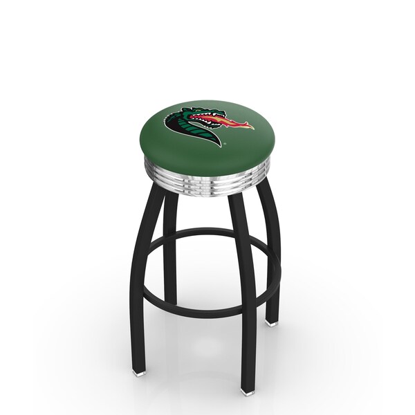 Holland Bar Stool Co 25" Blk Wrinkle UAB Swivel Bar Stool, Chrome Ring - L8B3C25ALABIR