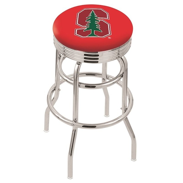 Holland Bar Stool Co 30" Chrome 2-Ring Stanford Swivel Bar Stool, Accent Ring - L7C3C30STNFRD