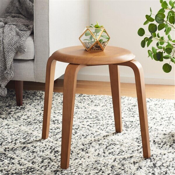 Safavieh 21.7 x 21.7 x 18.3 in. Luella Stackable Stool, Walnut - STL1000B