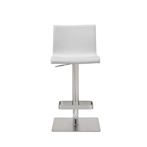 Homeroots White Stainless Steel Bar Stool - 16.5 x 20 x 32-42 in. - 370626