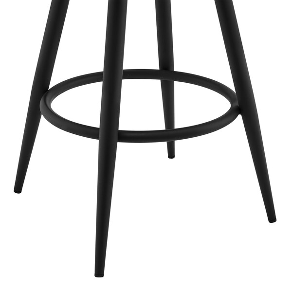 Armen Living Gabriele 30" Gray Faux Leather and Black Metal Swivel Bar Stool - LCGBBABLGR30