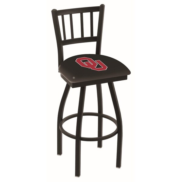 Holland Bar Stool Co 30" Blk Wrinkle Oklahoma Swivel Bar Stool, Jailhouse Back - L01830OKLHMA