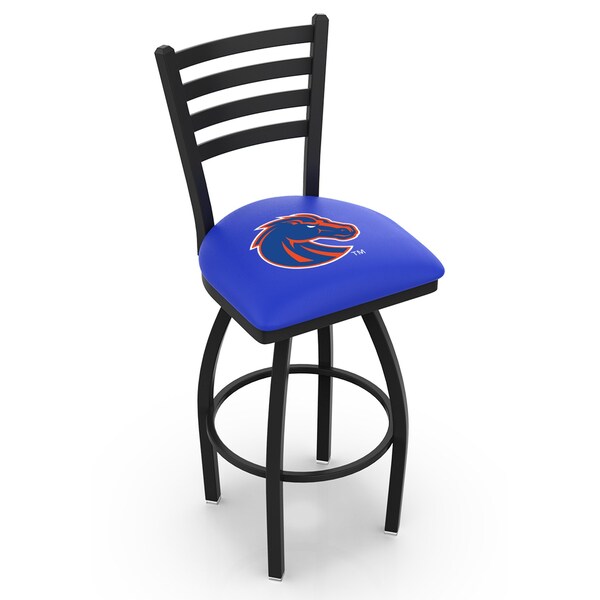 Holland Bar Stool Co 25" Blk Wrinkle Boise State Swivel Bar Stool, Ladder Back - L01425BOISES